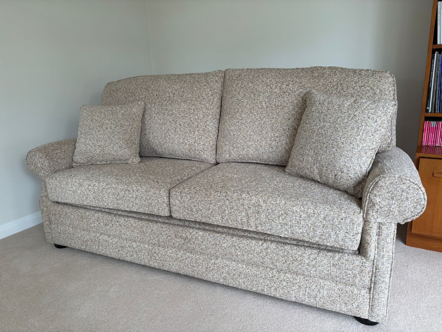 Removing the wings and reupholstering in a beautiful textured plain