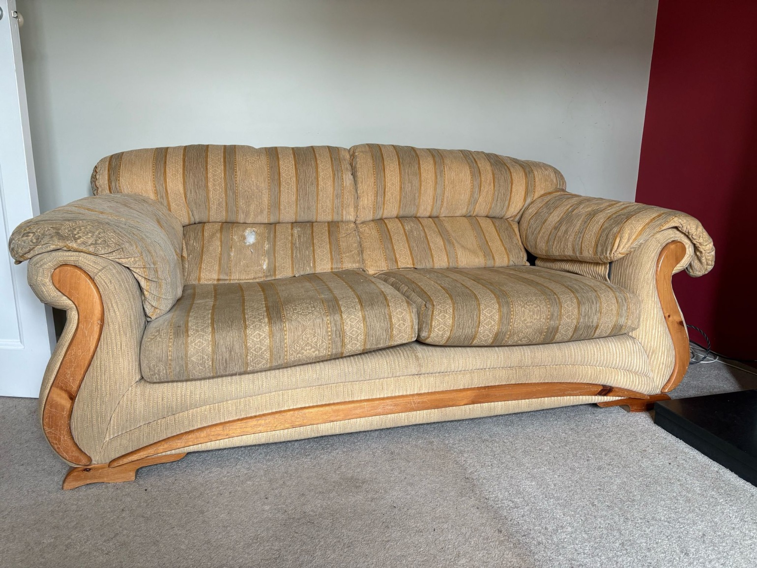 Complete re-upholstery, including changing the wooden fascias to upholstered fascias