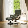 Stressless Quickship Mayfair Medium Signature Chair with Footstool - SPECIAL OFFER Stressless Quickship Mayfair Medium Signature Chair with Footstool - SPECIAL OFFER