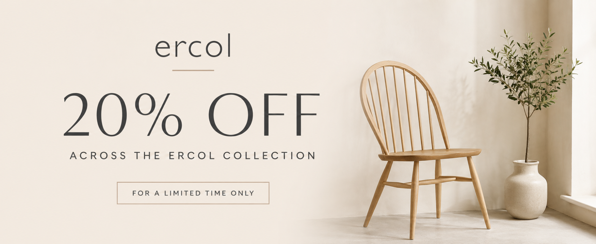 Ercol 20% Off Banner