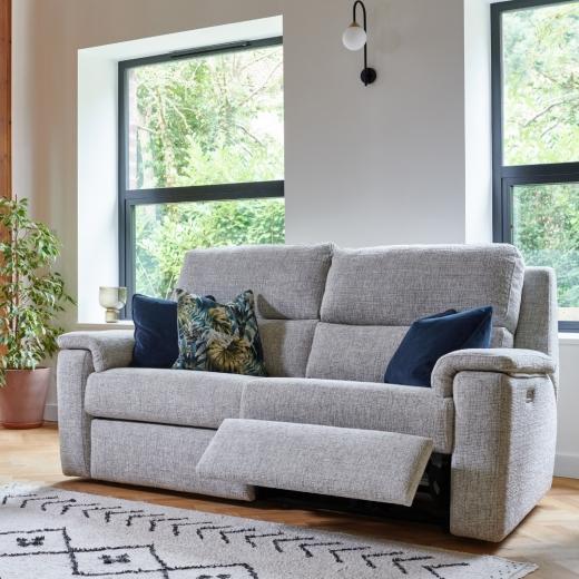 A beautifully upholstered reclining... 